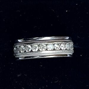 14Kt White Gold 1ct Eternity Ring band Size 10.5 GIA Appraisal included‼️